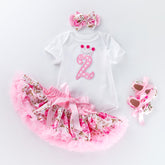 Baby cartoon romper princess dress set